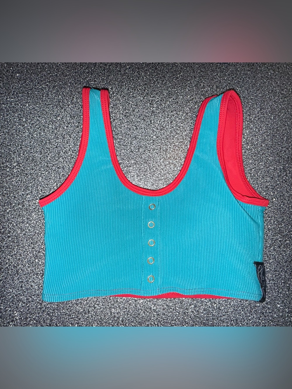 Tiger Friday Dance Bra Top Teal/Red Size Child XL